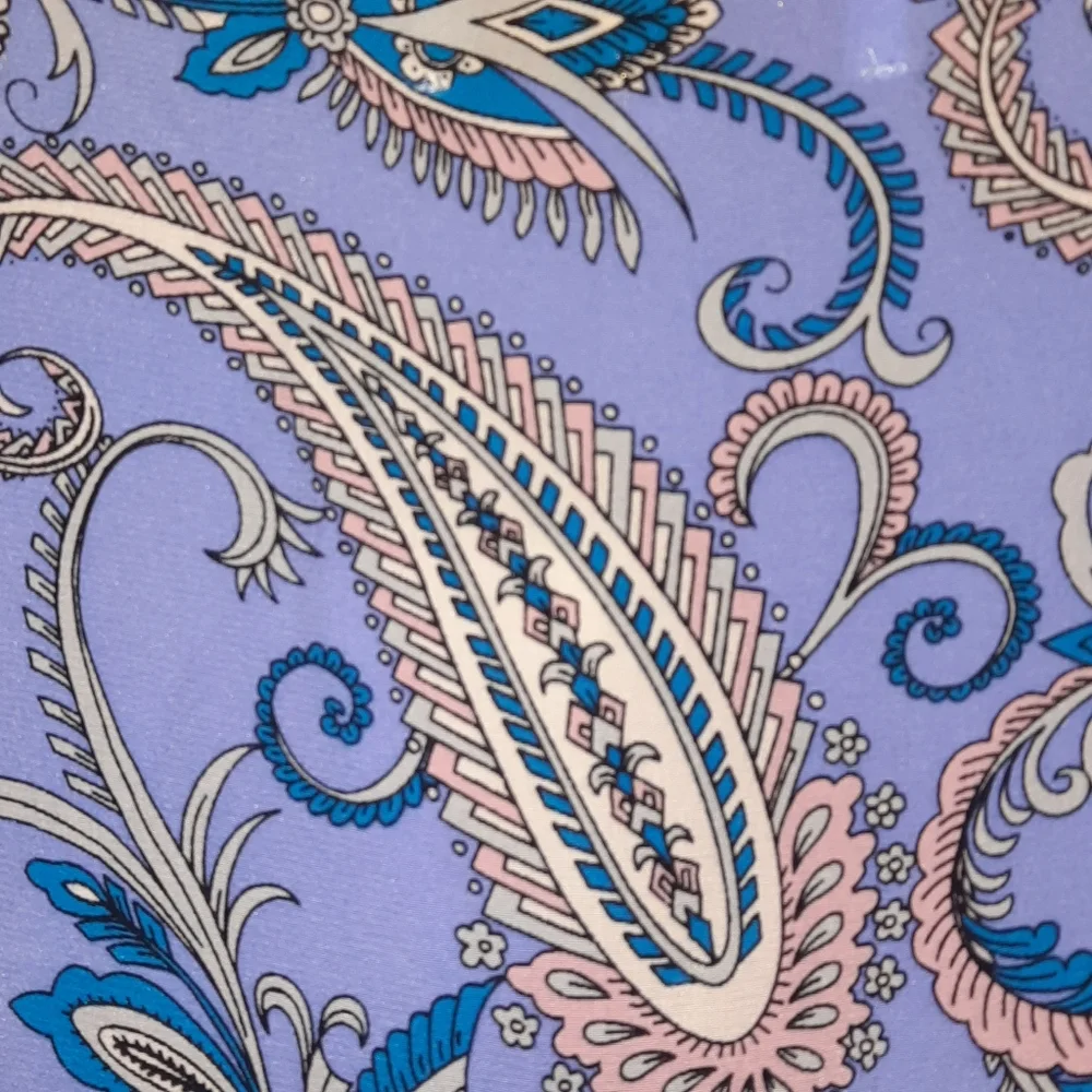 YUMI KIM Paisley Wrap Dress Silk Lavender Purple Pink Black Gold L 8 10 - Picture 2 of 11